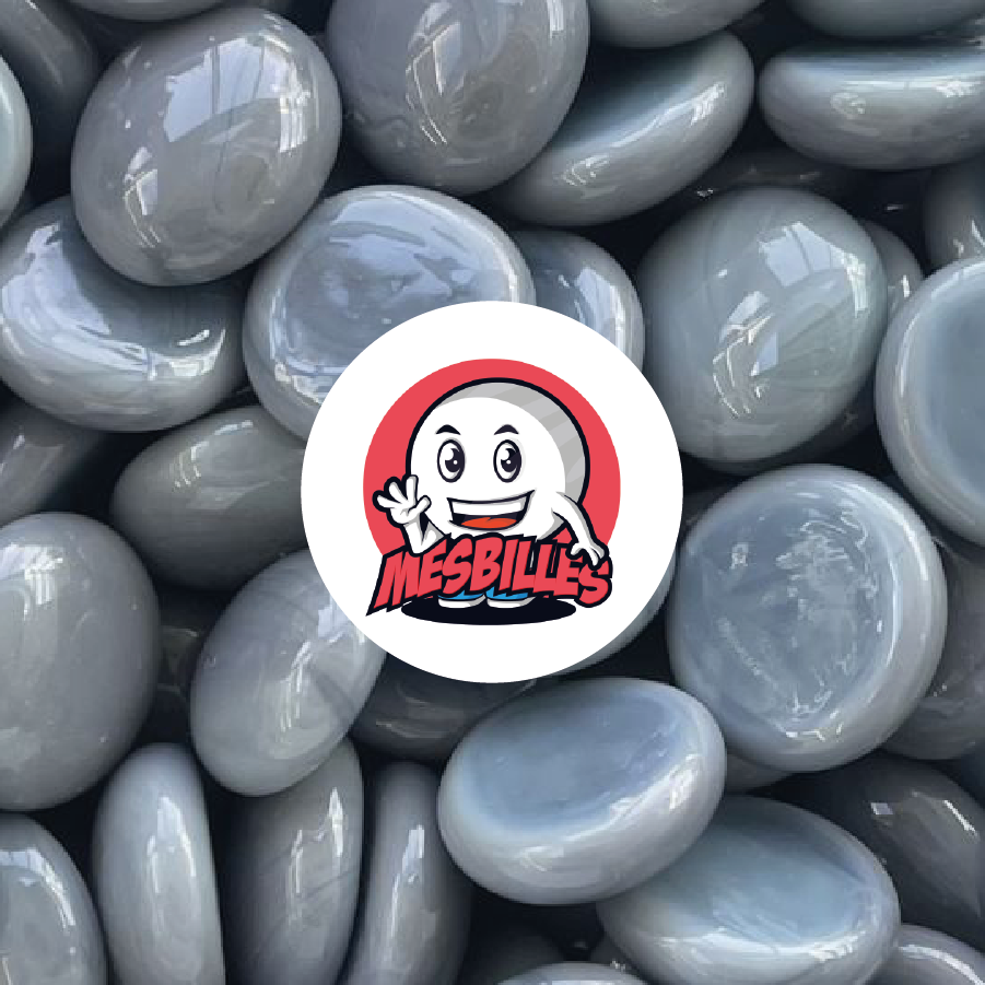 1 Murmeln Flach Grau 18 mm