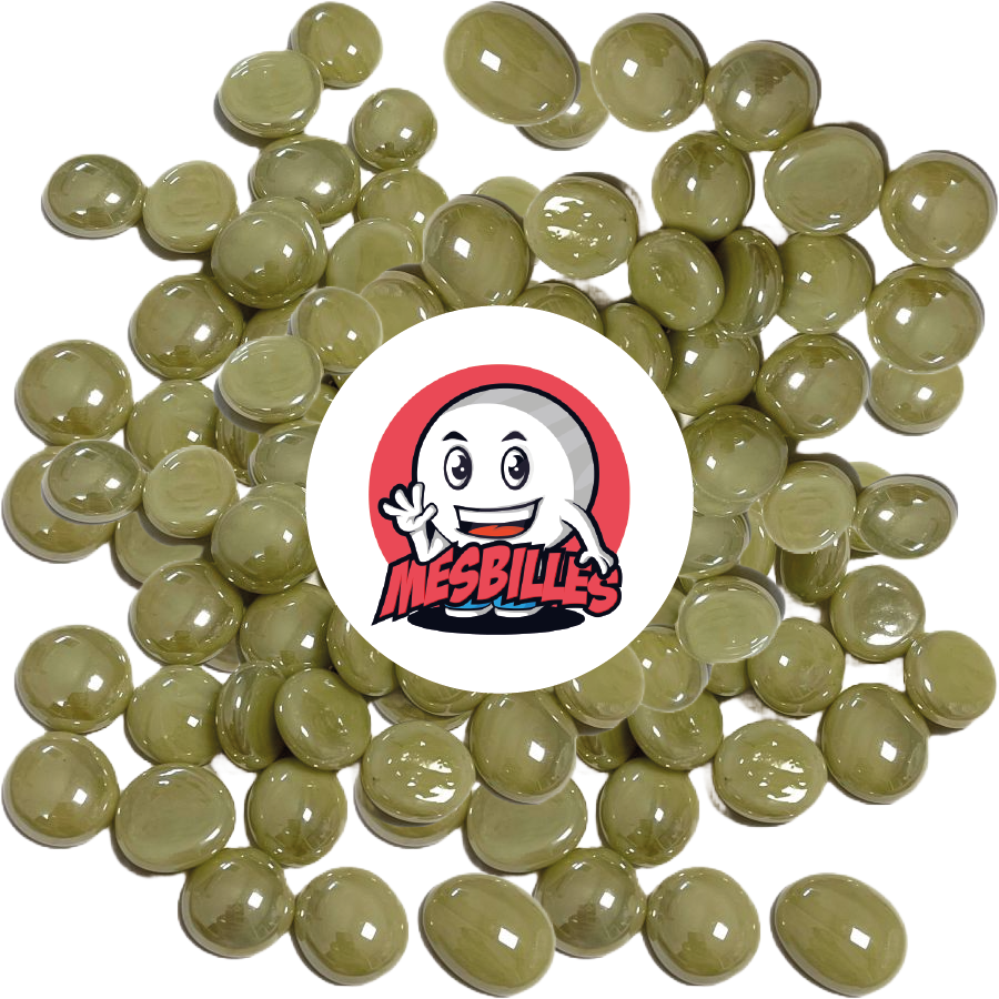 1 Flache Murmeln 12 mm Glänzend Beige