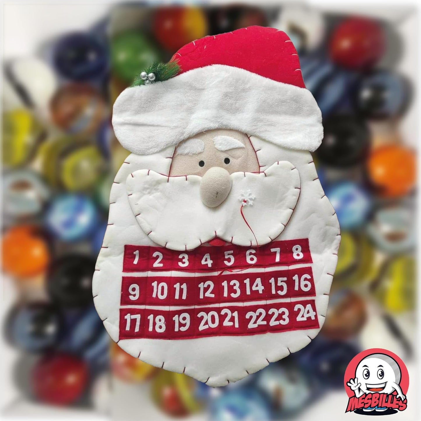 Adventskalender: 48 Murmeln plus 1 Murmel in Schneeflockenform