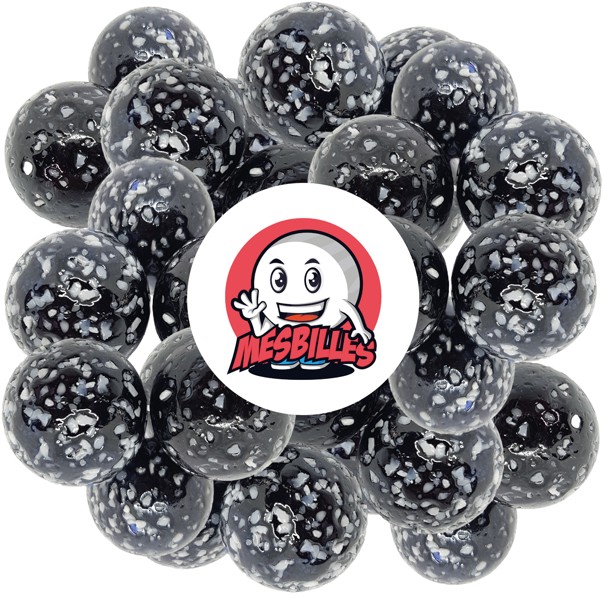 1 Nugget-Murmel Schwarz 50 mm