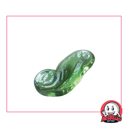 Grüne Seepferdchen-Murmeln aus Glas, ein Design inspiriert von den smaragdgrünen Farbtönen des Meeresbodens