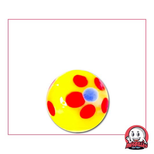 Murmel Gänseblümchen Gelb 16 mm ist eine handgefertigte Kunstmurmel.