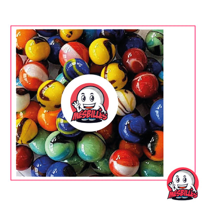 Ensemble MesBilles Jungle : billes colorées aux tons verts, rouges, jaunes et bleus rappelant la luxuriance de la forêt tropicale