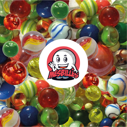 Ensemble 55 Billes Starter MesBilles : billes multicolores classiques et brillantes, idéales pour jouer et commencer sa collection