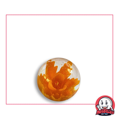 Bille Art Pissenlit Orange 16 mm verre de Bohême