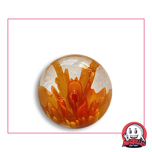 Bille Art Pissenlit Orange 25 mm verre de Bohême