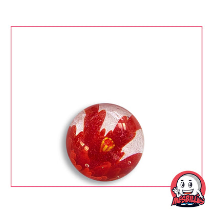 Bille Art Pissenlit Rouge 16 mm verre de Bohême