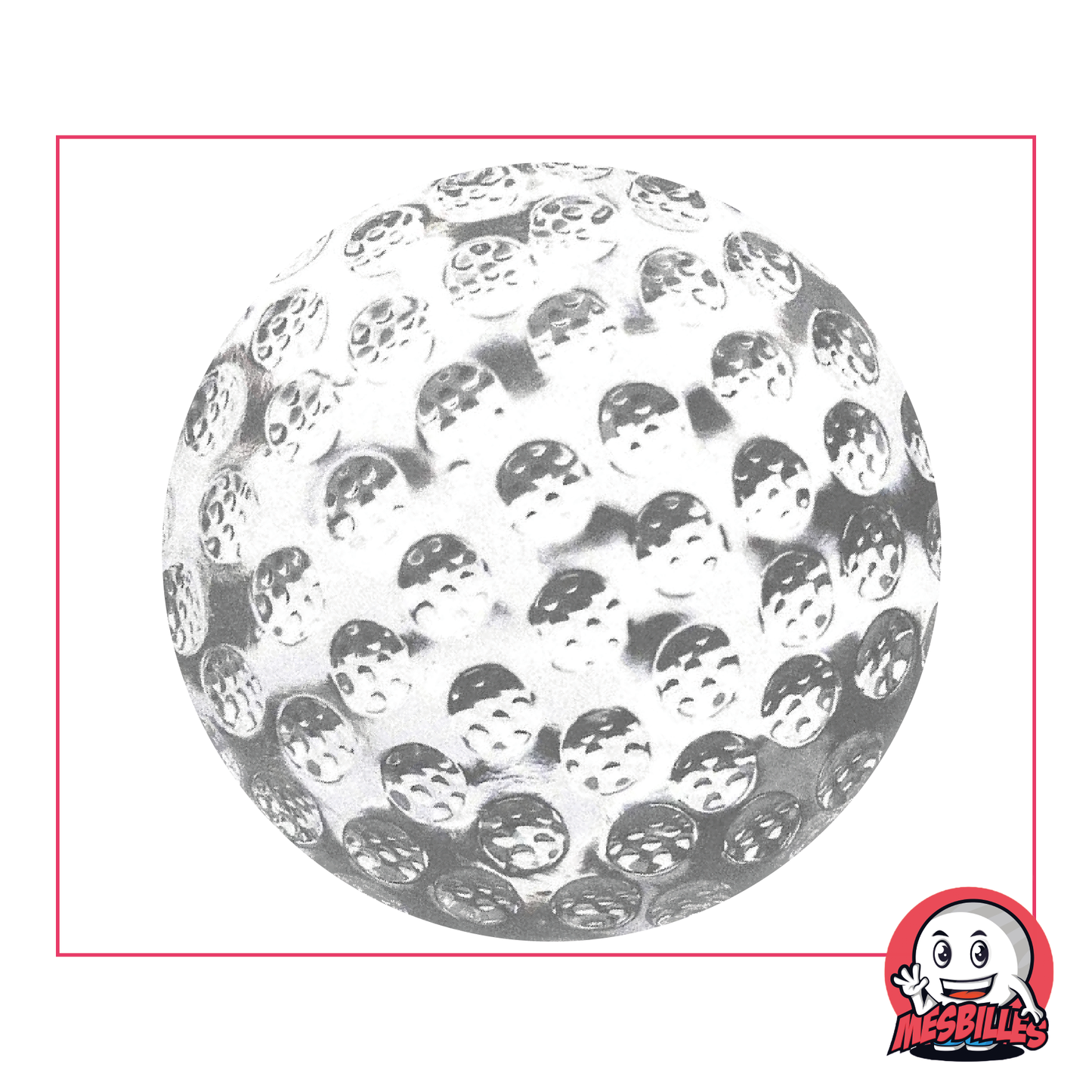 1 Murmeln Golfball Kristall 50 mm