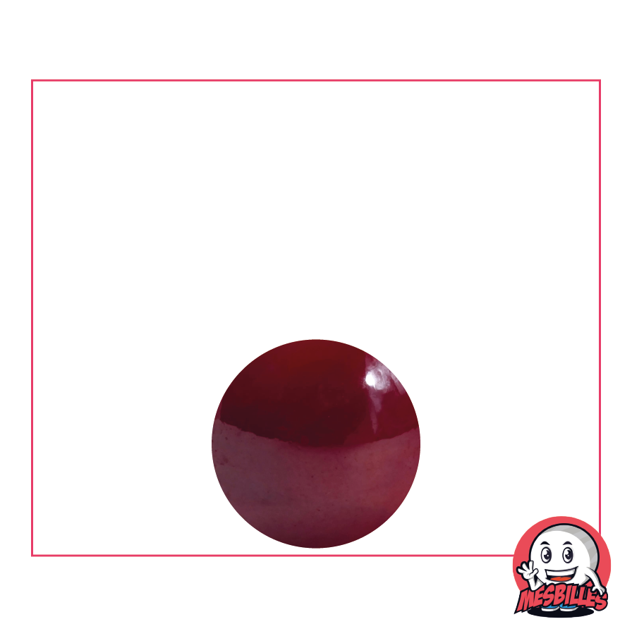 Murmeln Glänzend 14 mm - Opakes Glas und Glänzend Rot