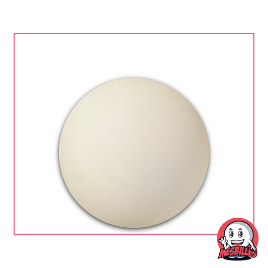 Foto einer runden Murmel „Iceberg“ in Weiß, 30 mm, mit matter und mattierter Oberfläche, einzeln erhältlich bei MesBilles.