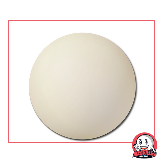 Foto einer runden weißen Murmel „Iceberg“, 40 mm, matt und mattiert, einzeln erhältlich bei MesBilles.