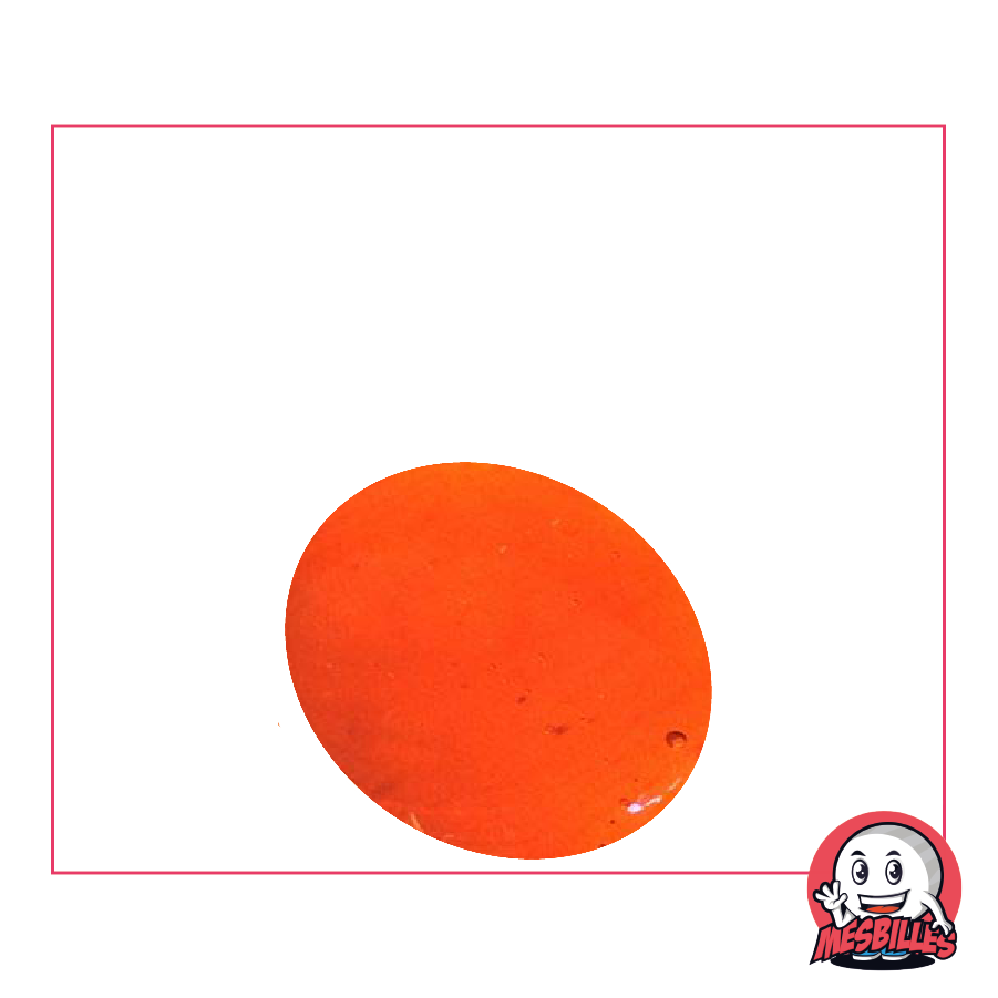 Flache Murmeln in verschiedenen Farben | Flache Murmel aus transluzentem orangefarbenem Glas 30 mm