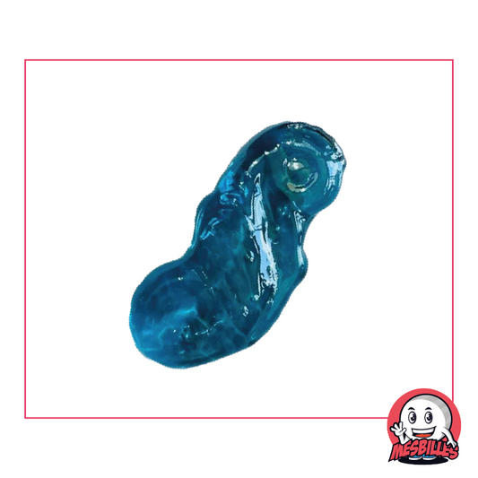 Murmeln Seepferdchen aus transluzentem, intensiv blauem Glas, flache Form, Größe 30 mm - MeineMurmeln