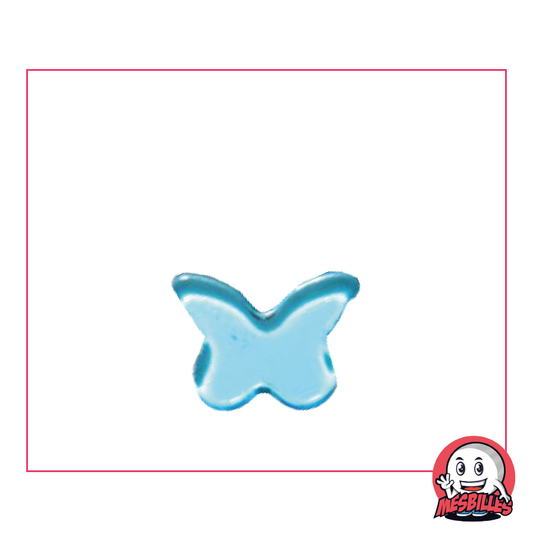 Extraflache Murmeln Schmetterling aus transluzentem Glas, blau - MeineMurmeln