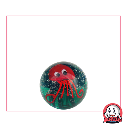 Murmeln Krake Rot 16 mm handgefertigt, ein scharlachrotes Juwel für Ihre Aquatik-Sammlung