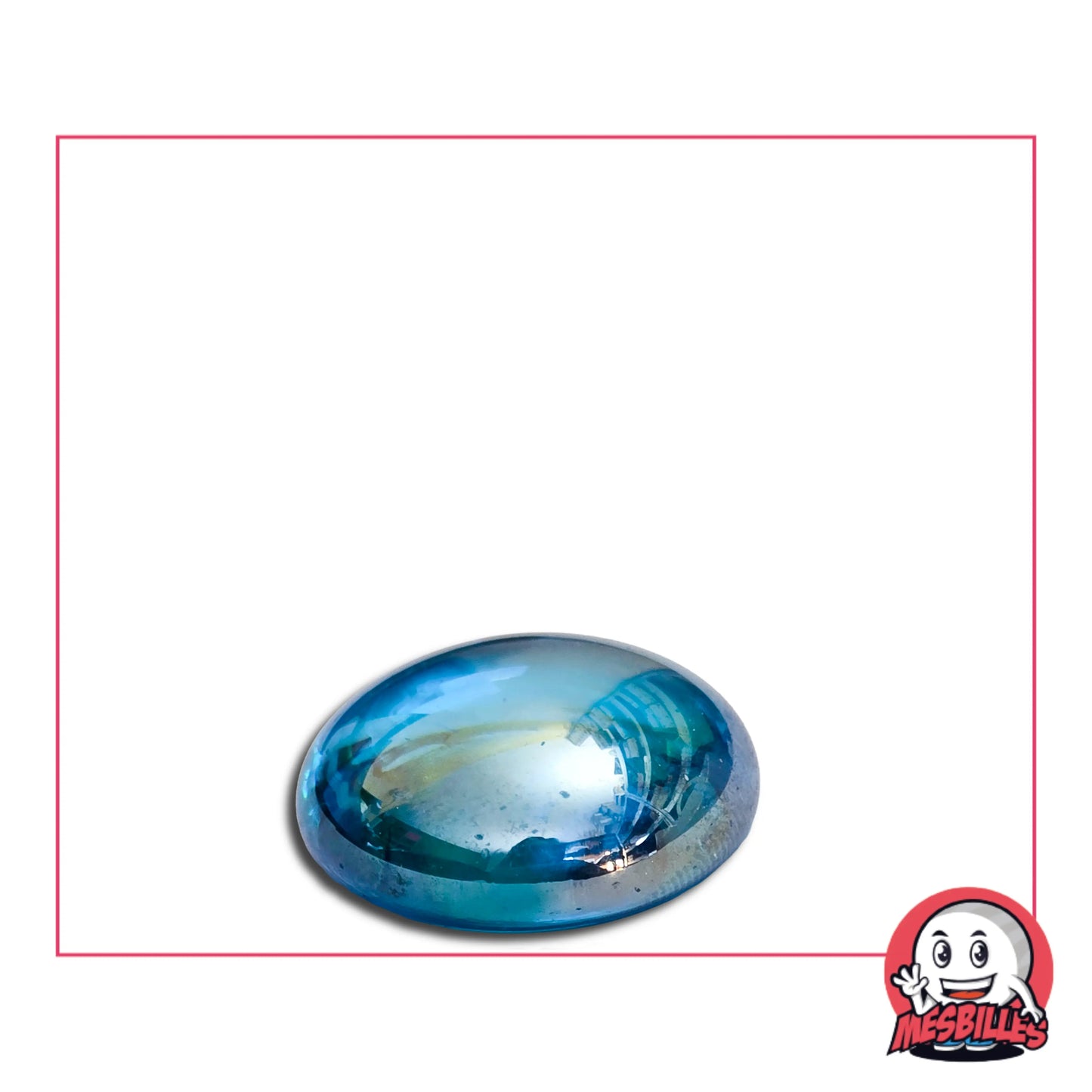 1 Murmeln Flach Irisierend Hellblau 18 mm