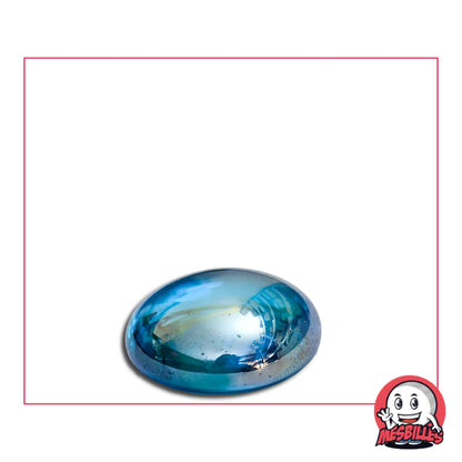 1 Murmeln Flach Irisierend Hellblau 18 mm