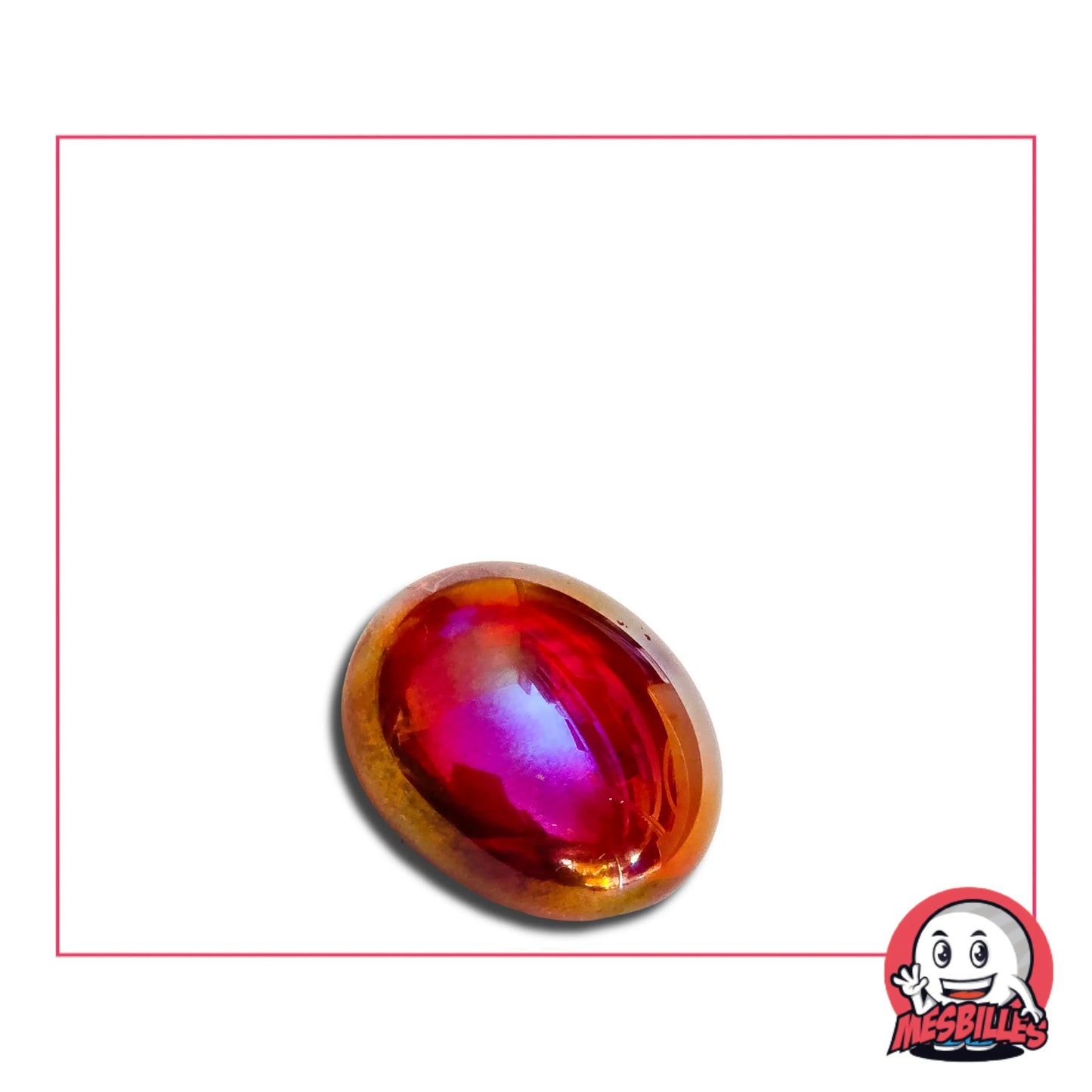 1 Flache Murmel 18 mm Irisée Rot