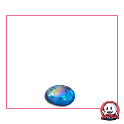 Petit Galet en verre Translucide et Brillant de Couleur Bleu, Collection Bille Irisée.
