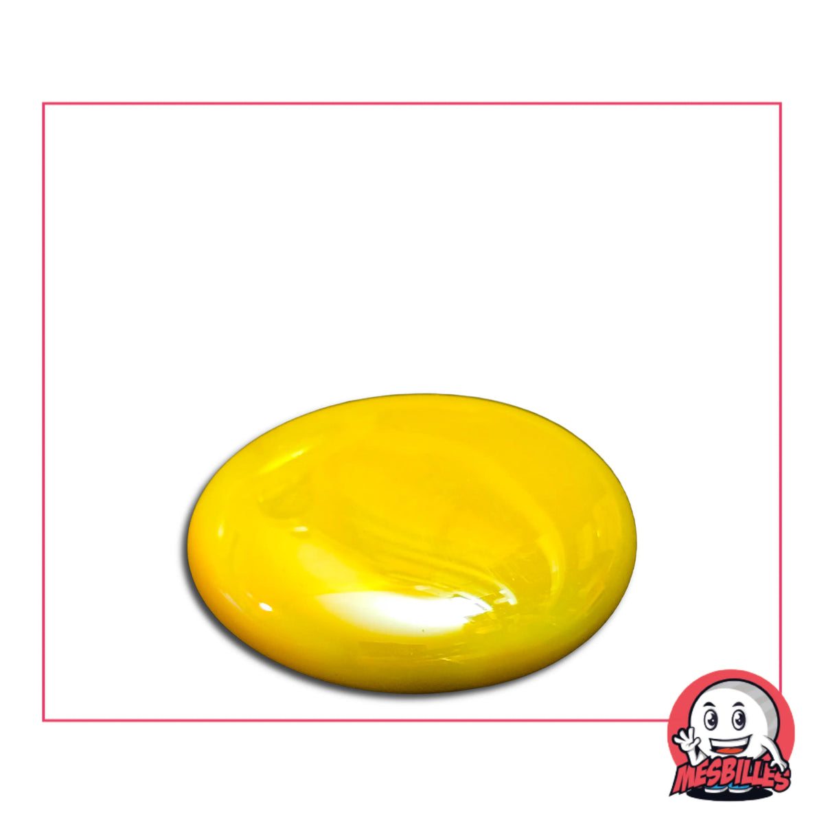 Grande bille plate Glossy Jaune