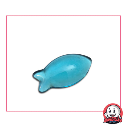 Bille Extra-Plate Poison Bleu en Verre Translucide - Décoration, Jeu et Collection - MesBilles