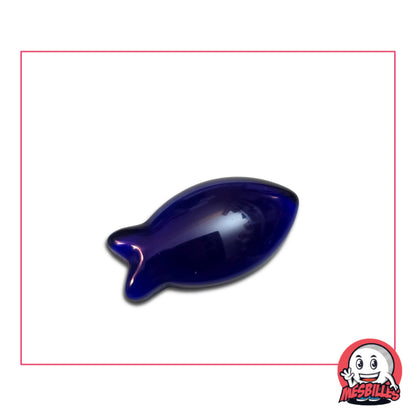 Bille Extra-Plate Poison Bleu-Nuit en Verre Translucide - Décoration Aquatique - MesBilles
