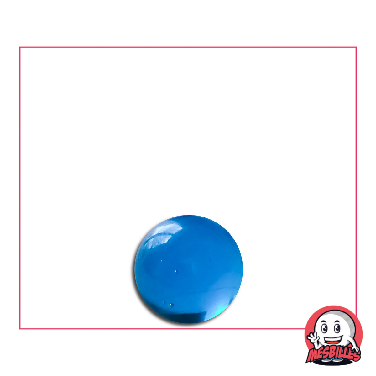 Cette Mini Bille de 08 mm est en Cristal de Bohême, de couleur Bleu-Clair, elle est Translucide.