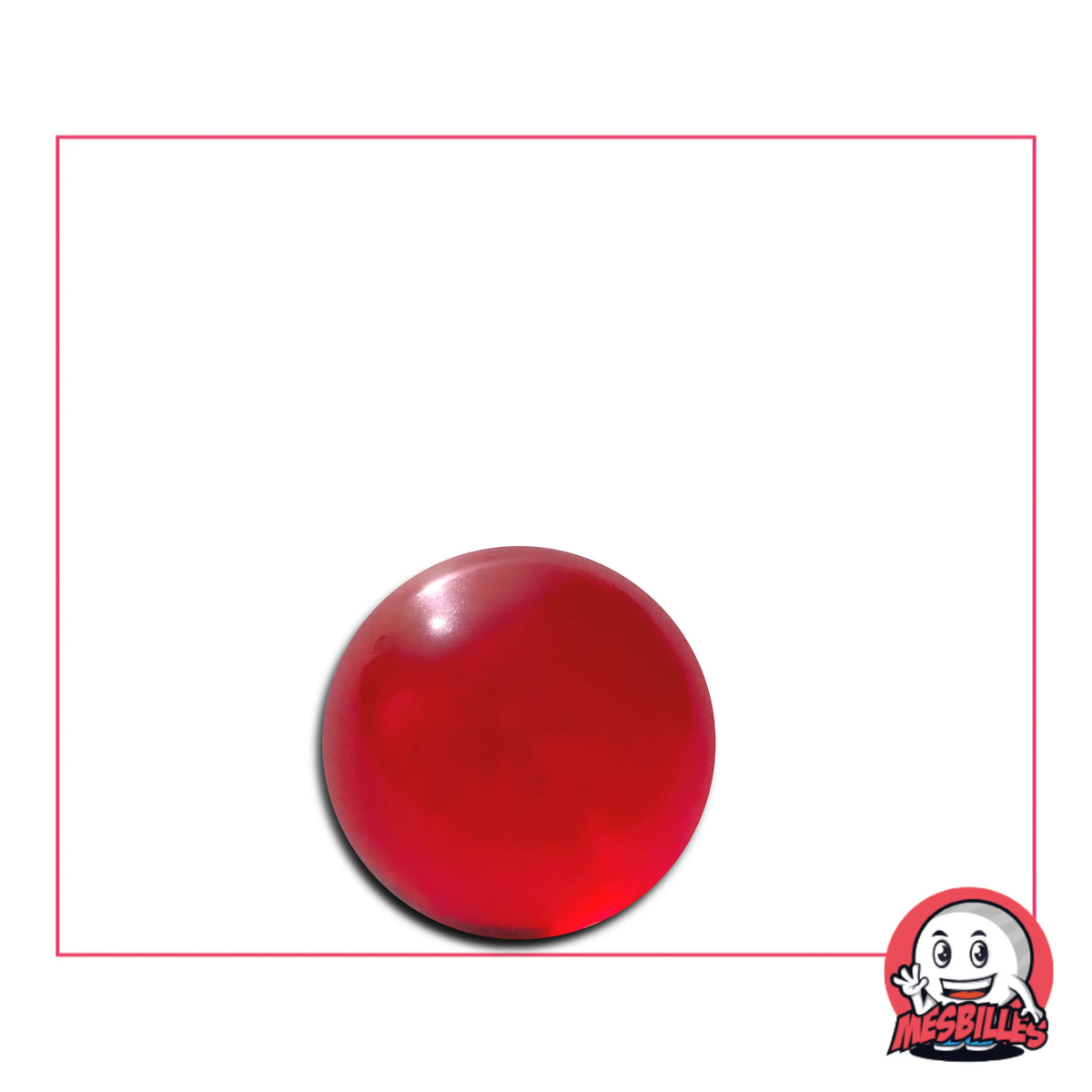 Cette petite Bille Ronde rouge translucide est en&nbsp;Cristal de Bohême