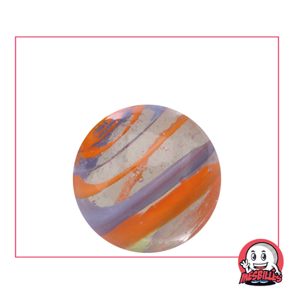 1 Murmeln Zyklon Orange und Blau 25 mm