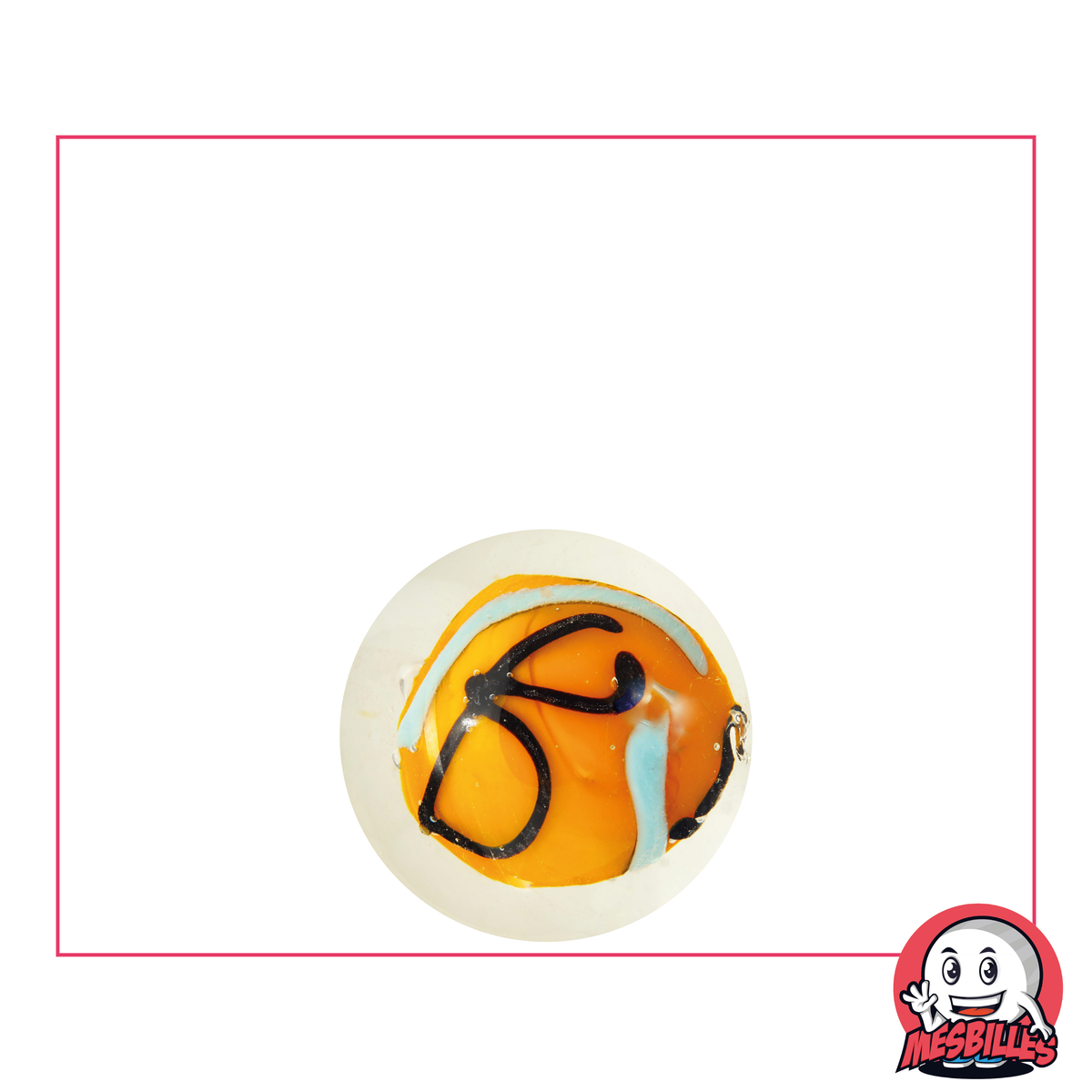 1 Murmel Kunst Orange 16 mm