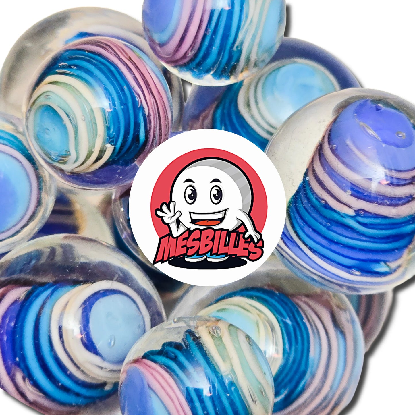 1 Murmel Art Spiralo Blau-Violett 16 mm