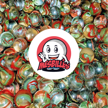 Eine Explosion transluzenter Farben bei jedem Sprung: Entdecken Sie die Murmeln Festival, die einzeln auf der Website von MesBilles erhältlich sind. Diese kristallfarbenen Glasmurmeln zeigen Spuren von Gelb, Rot und Grün und verleihen Ihren Spielen eine festliche Atmosphäre. Lassen Sie sich von diesem Farbenfest mitreißen.