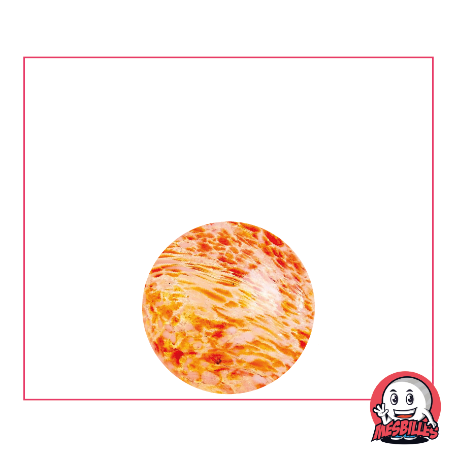 Flyer Murmel Rot 16 mm, der rote Baron unter den Murmeln, mit roten Flecken bedeckt