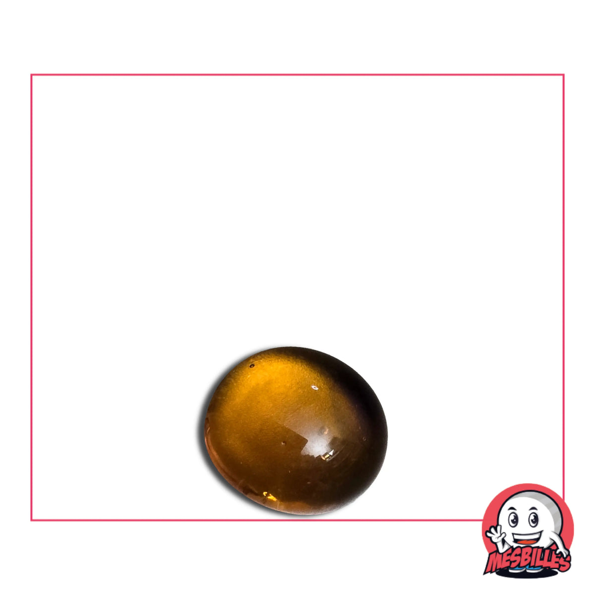 Bille plate Ambre Loupe 12 mm