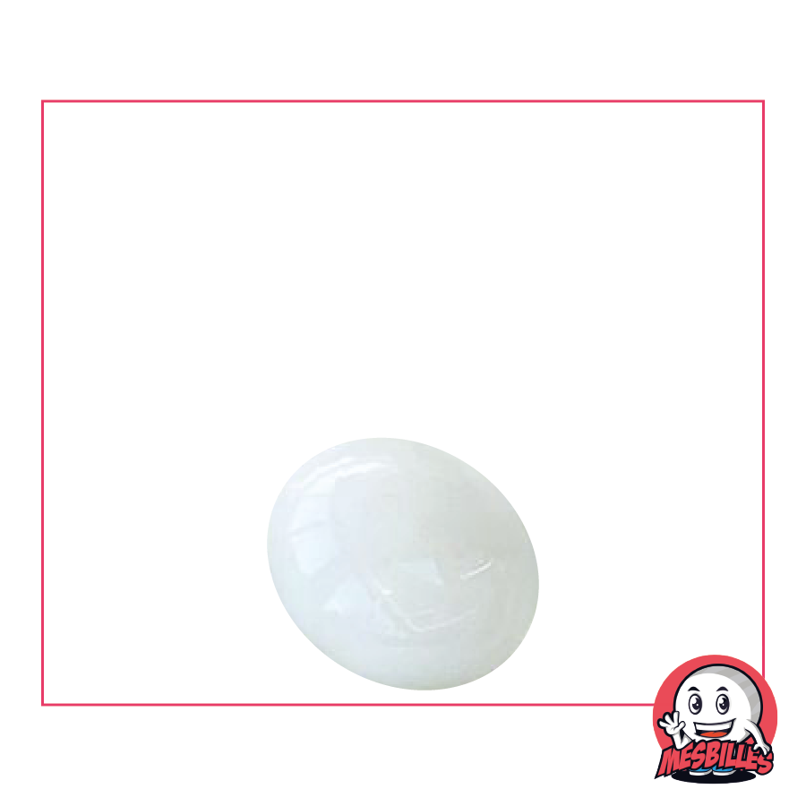 1 Murmeln Flach Perle Weiß 18 mm