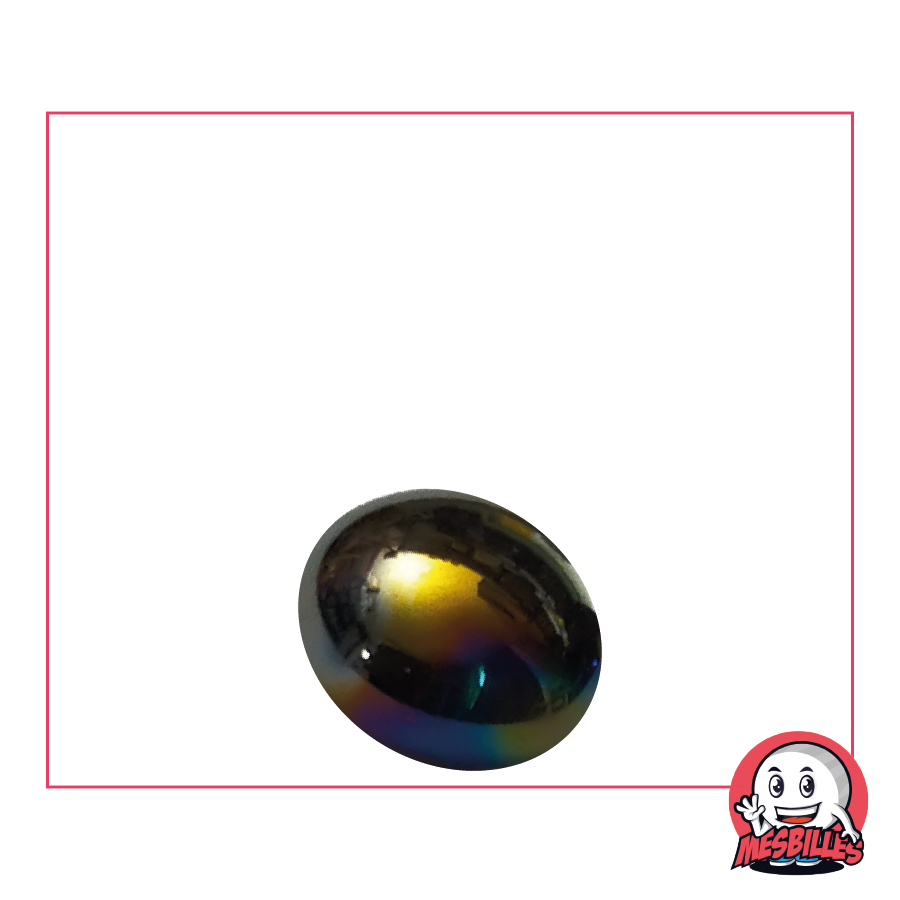Bille plate Glossy Pétrole 18 mm