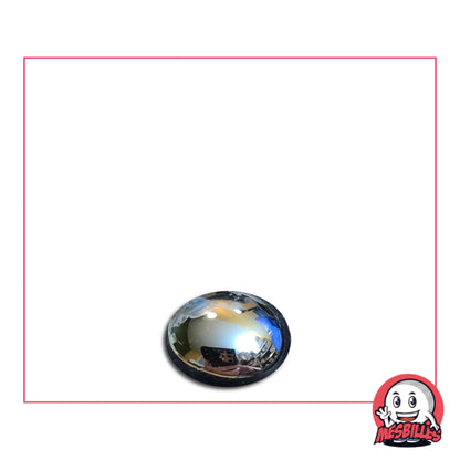 Bille plate Glossy Noir de 12 mm, galet de verre noir opaque à surface brillante