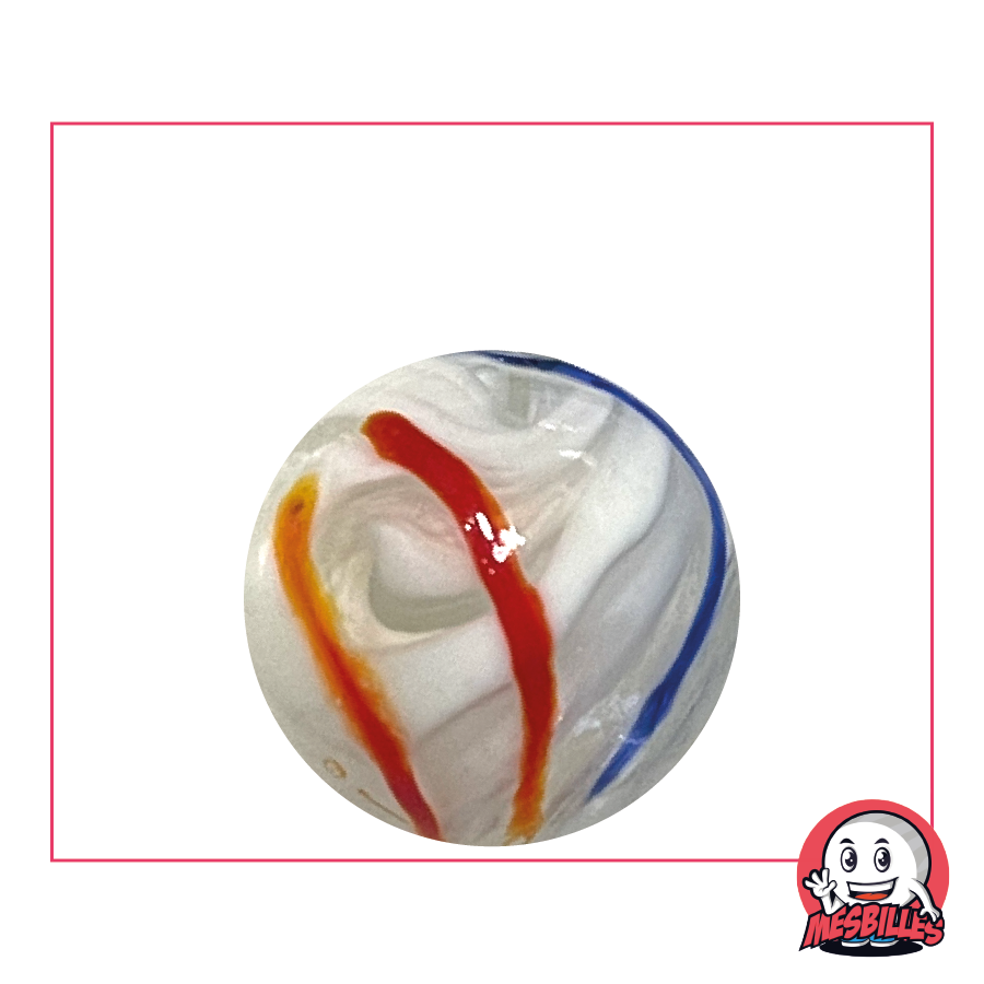 Zebra Weiß 25 mm von Kim'Play aus opakem Glas – Ein Albino-Zebra im Miniaturformat für Ihre Sammlung, von MesBilles