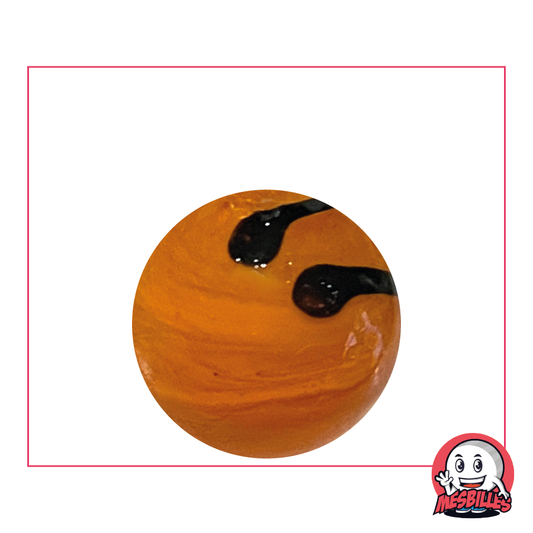 Murmeln Zebra Orange 25 mm aus opakem Glas – Das einzige Zebra, das mutig genug ist, sich der Sahara zu stellen, von MeineMurmeln