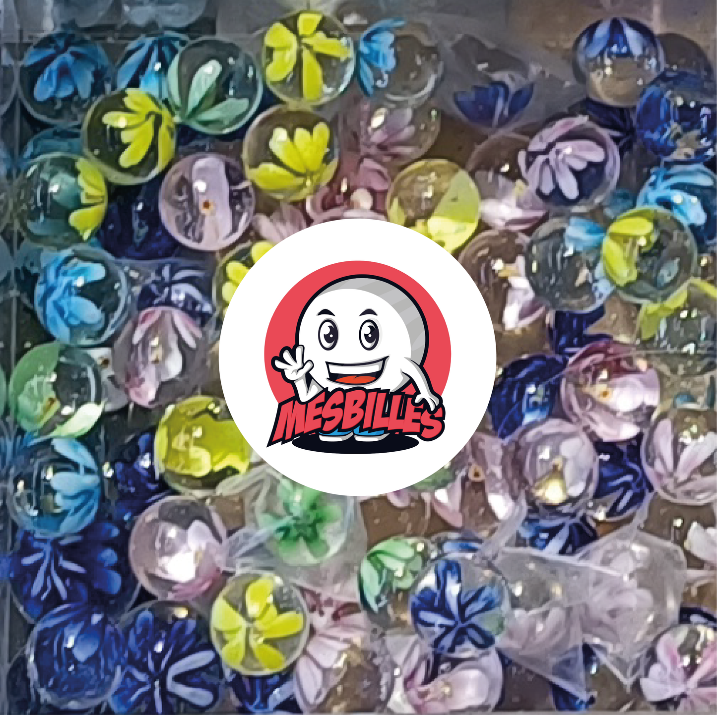1 Murmel Kunstblume 3D Rose 16 mm