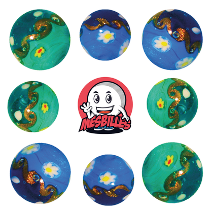 1 Murmeln Kunst Hokusai Blau 16 mm