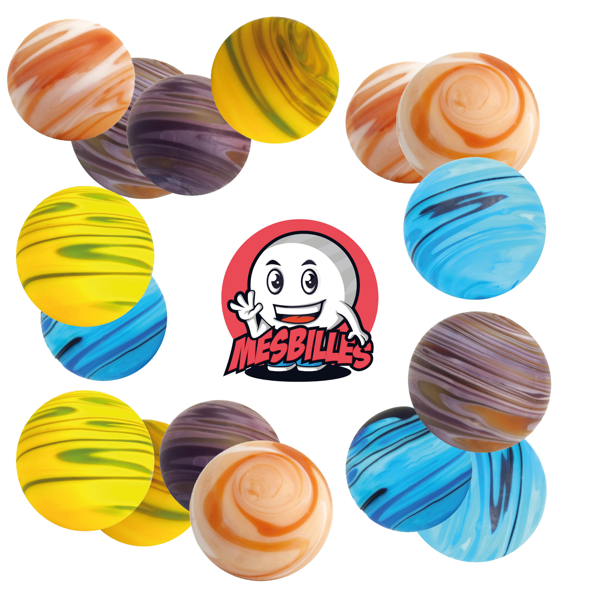 1 Murmel Art Sandstorm Blau 22 mm
