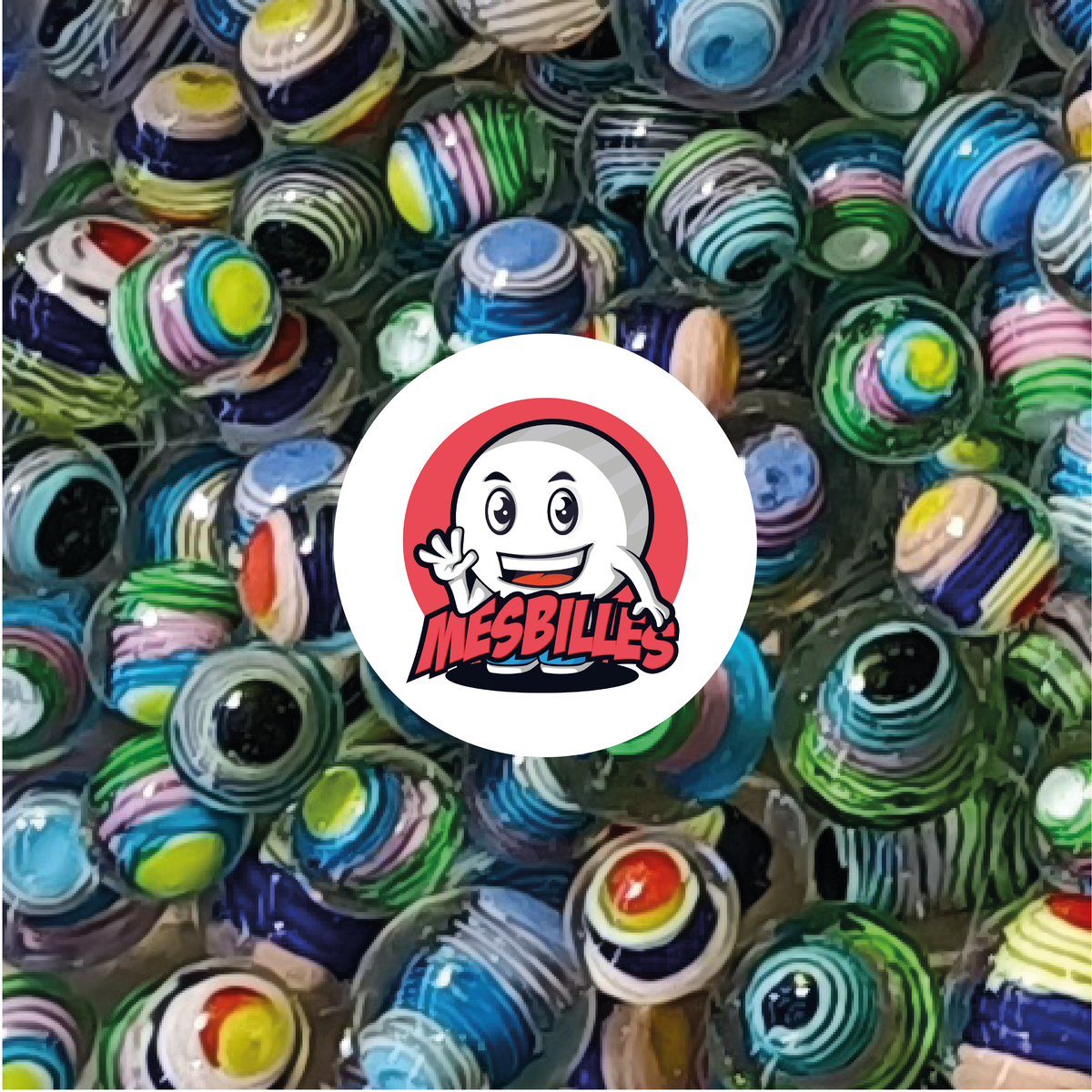 1 Murmeln Art Spiralo Hellblau 22 mm