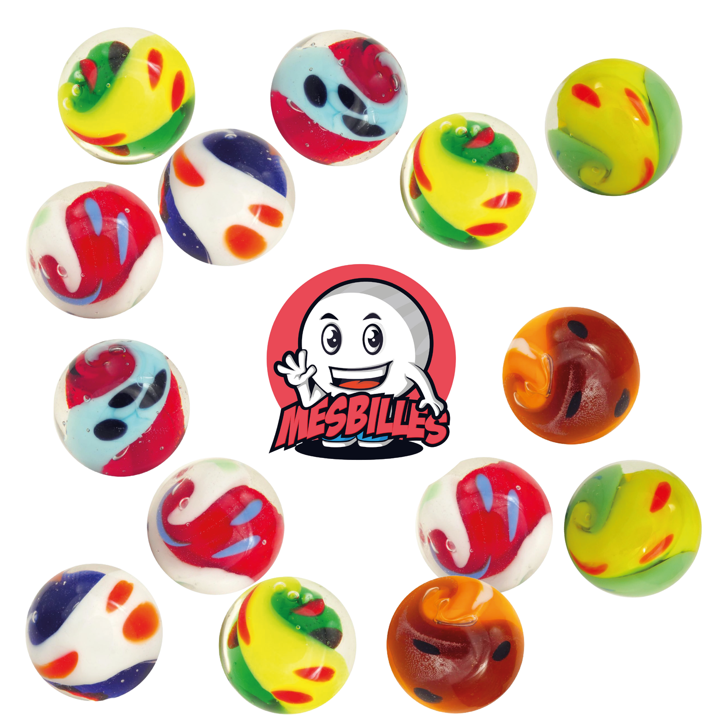 1 Murmel Art Yin-Yang Grün 16 mm