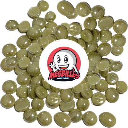 1 Flache Murmeln 12 mm Glänzend Beige