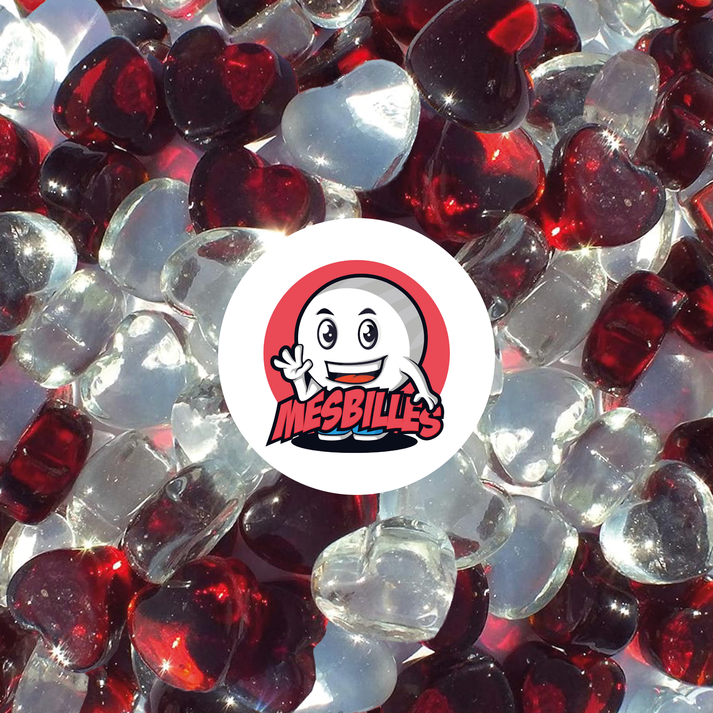 1 Murmeln Herz Kristall