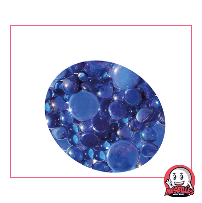 Flache Murmeln, nachtblau gemischt, 30 mm, 18 mm, 12 mm, glänzend und opak