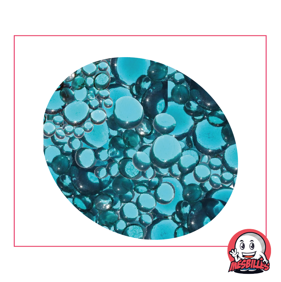 Flache Murmeln aus transparentem blauem Glas, 12 mm bis 30 mm