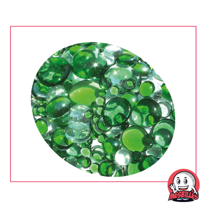 500 g verschiedene flache Murmeln in Grün und Transluzent