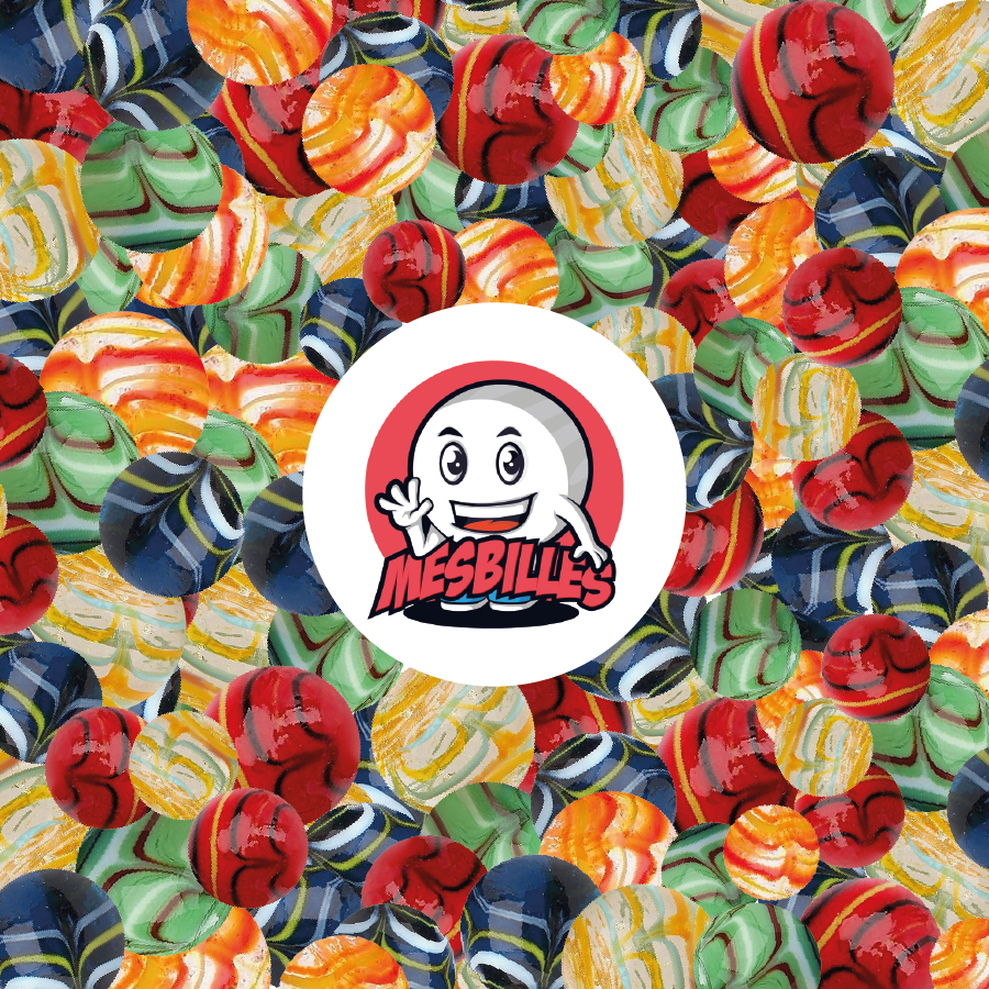 1 Murmeln Spider Rot und Gelb 35 mm